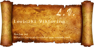 Leviczki Viktorina névjegykártya